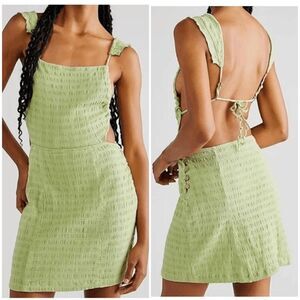Free People Beyond Chic Mini Dress -  Neon Green